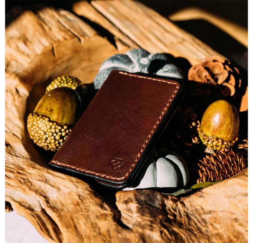 QIRAS Geldbörse Lord - Kartenetui Geldbörse Smart Wallet Portemonnaie (1-tlg), Zeitloses Design im Vintage Look, handgenäht aus sorgfältig ausgewähltem Leder. von QIRAS