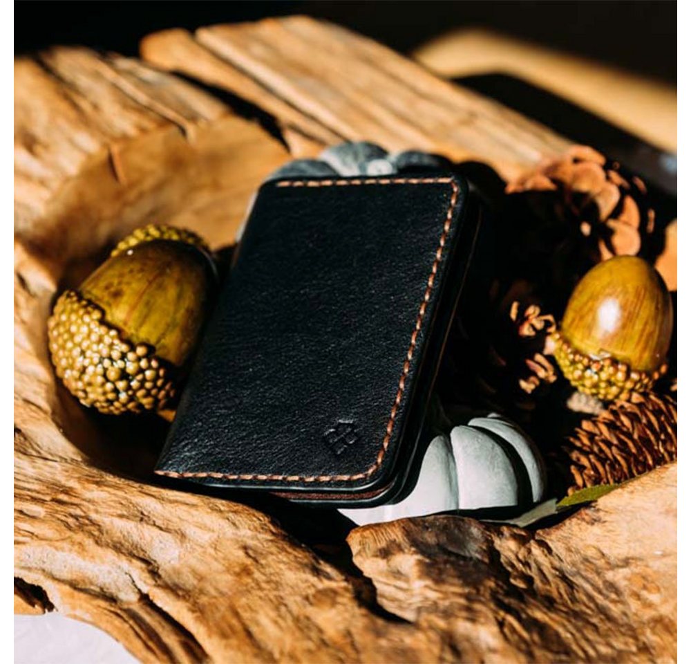 QIRAS Geldbörse Lord - Kartenetui Geldbörse Smart Wallet Portemonnaie (1-tlg), Zeitloses Design im Vintage Look, handgenäht aus sorgfältig ausgewähltem Leder. von QIRAS