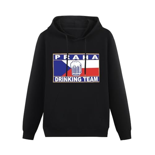 QISHUBAO Prague Drinking Team Praha Fun Beer Claret Mens Hoodies Cotton Unisex Black Pullover Sweatshirts XL QISHUBAO Prague Drinking Team Praha Fun Beer Claret Mens Hoodies Cotton Unisex Black Pullover Sweatshirts XL von QISHUBAO