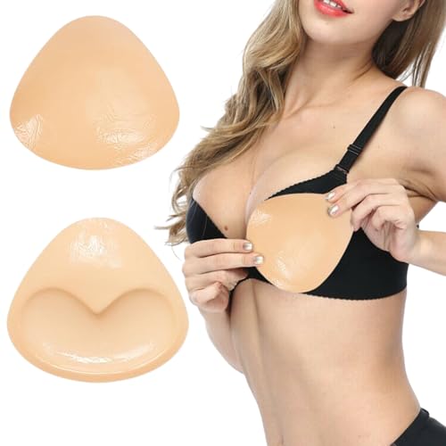 QIUMING Silikon-BH-Pads Silikon BH Einlagen BH Pads Selbstklebende Push Up Brustvergrößerer Selbstklebend BH Einlagen Brust-Push-up-Pads für Bikini Badeanzüge (beige) von QIUMING