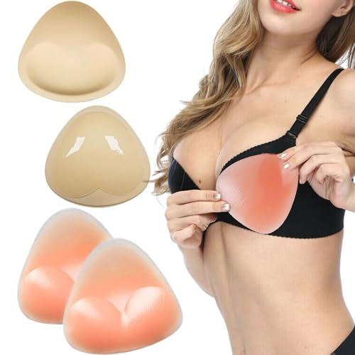 QIUMING Silikon-BH-Pads Silikon BH Einlagen BH Pads Selbstklebende Push Up Brustvergrößerer Selbstklebend BH Einlagen Brust-Push-up-Pads für Bikini Badeanzüge (Hautfarbe) von QIUMING