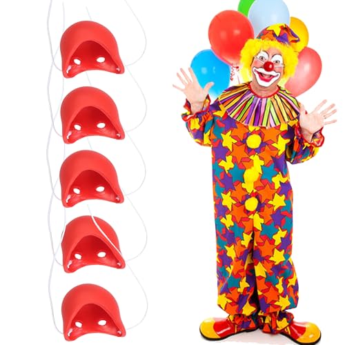 QIUMING clownsnasen rot Clown Nase Erwachsene Clown noses rote clownsnasen Clown Nase rot Mit elastischem Seil für Karneval, Geburtstagsfeier, Halloween Verschiedene Parteien (PVC,8) von QIUMING