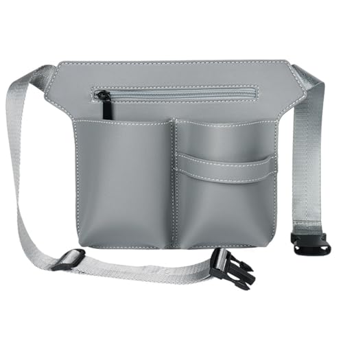 Friseurtasche für Profis, Barber Werkzeugtasche mit Gürtel,PU Leder Friseur Gürteltasche, Scherenholster,Friseur Bauchtasche,Scherentasche Friseur,Taillen-/Schultergürtel-Scherenhalter. (Dunkelgrau) von QIUPFGUT