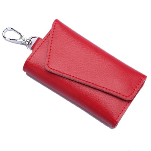 Schlüsselringe, Schlüsseltasche, Schlüsseletui, Schlüsselhalter, Schlüsselhülle, Key Holder Keychain Keyring, Leder Autoschlüssel Abdeckung Schlüsseltasche, Universelle Auto Schlüsselanhänger(rot) von QIUPFGUT