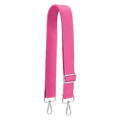 QIUTIMIY Canvas Verstellbarer Ersatz-Taschengurt, breiter Umhängetaschengürtel mit Metalldrehhaken für Messenger Bag Handtasche (Silber-Rosenrot) von QIUTIMIY