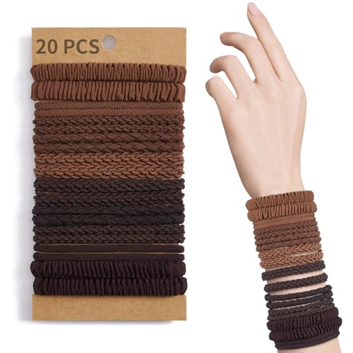 QIUTIMIY Haargummis für Damen, Boho-Haargummis, 20 Stück, für dickes/dünnes Haar, niedliche Haaraccessoires für Mädchen, ohne das Haar zu beschädigen (ZZ02) von QIUTIMIY