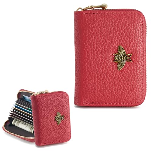 QIUTIMIY Kartenetui Kreditkartenetui,Slim Wallet,Mini Geldbörse,Rot von QIUTIMIY