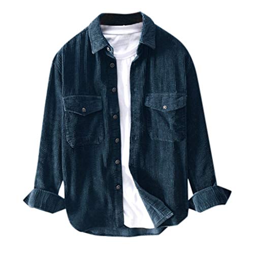 Cordhemd Herren Cord-Hemd Langarm Männer Freizeithemd Regular Fit Button-down Shirt Einfarbig Revers Hemded Licht Hemd Herbst und Winter Bluse Tops Cordhemd Herren Cord-Hemd Langarm Männer Freizeithemd Regular Fit Button-down Shirt Einfarbig Revers Hemded Licht Hemd Herbst und Winter Bluse Tops von QIUhhpuy