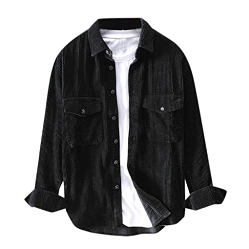 Cordhemd Herren Cord-Hemd Langarm Männer Freizeithemd Regular Fit Button-down Shirt Einfarbig Revers Hemded Licht Hemd Herbst und Winter Bluse Tops Cordhemd Herren Cord-Hemd Langarm Männer Freizeithemd Regular Fit Button-down Shirt Einfarbig Revers Hemded Licht Hemd Herbst und Winter Bluse Tops von QIUhhpuy
