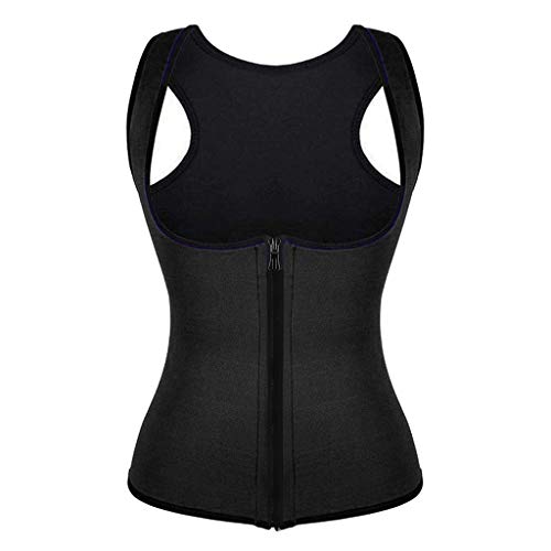 Damen Thermo Shaper für Frauen Fettverbrenner Bauch Thermoshapers fett verbrennen am Bauch Gerät Figurformendes Unterhemd Bauch Weg Shapewear Büste öffnen Top mit Reißverschluss (Schwarz, XXXL) von QIUhhpuy