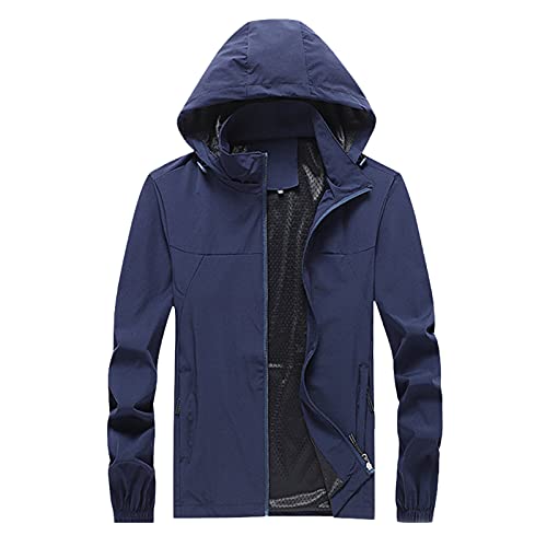 QIUhhpuy Jacke Herren Wasserdicht Regenjacke Herren Hardshelljacke Mit Abnehmbar Kapuze Outdoor Atmungsaktiv Regenmantel Männer Wandern Jacke Rain Freizeitjacke von QIUhhpuy