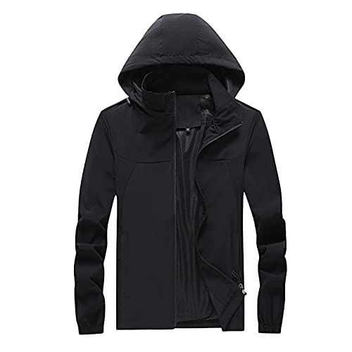 QIUhhpuy Jacke Herren Wasserdicht Regenjacke Herren Hardshelljacke Mit Abnehmbar Kapuze Outdoor Atmungsaktiv Regenmantel Männer Wandern Jacke Rain Freizeitjacke von QIUhhpuy