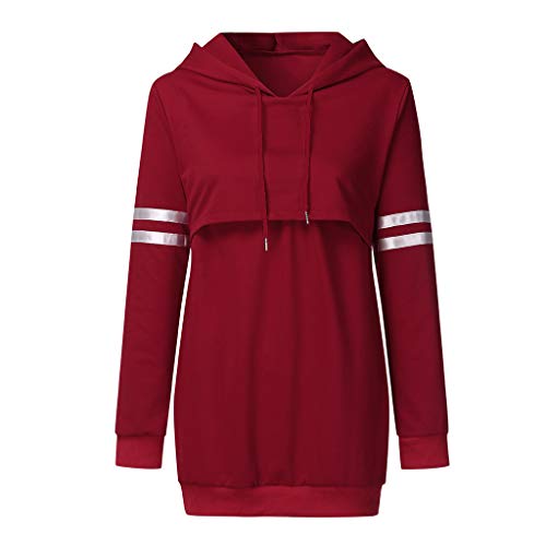 QIUhhpuy Umstandsmode Damen Winter Herbst Hoodies Stillpullover Langarm Pullover Umstandspullover Stilltop Umstandshirt Still-Hoodie für Frauen Sweatshirt Stillen Mehrlagiges Oberteil von QIUhhpuy