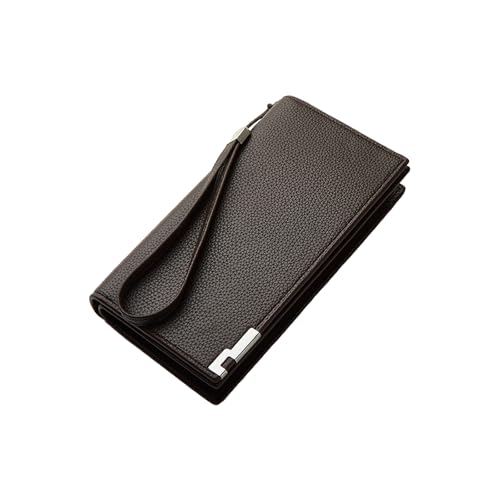 QIXCOZTI Herren RFID Blocking Wallet - Echtes Passcase, schlankes Design, Kaffee2, Groß von QIXCOZTI