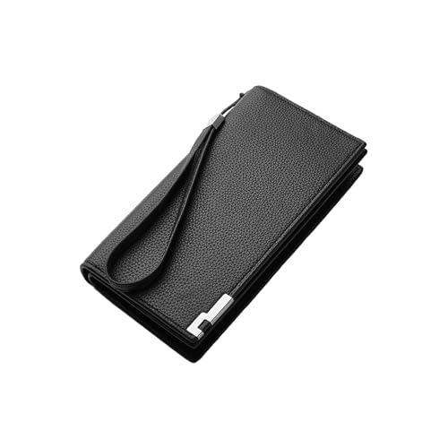 QIXCOZTI Herren RFID Blocking Wallet - Echtes Passcase, schlankes Design, Schwarz2, Groß von QIXCOZTI