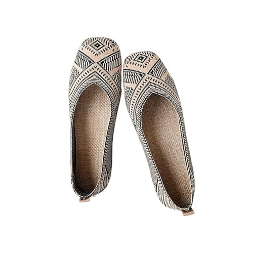 Damen Ballerinas Slip On Knit Kleid Schuhe Pumps Schuhe Runde Zehe Frauen Flach (Schwarz,40) von QIXUJAK