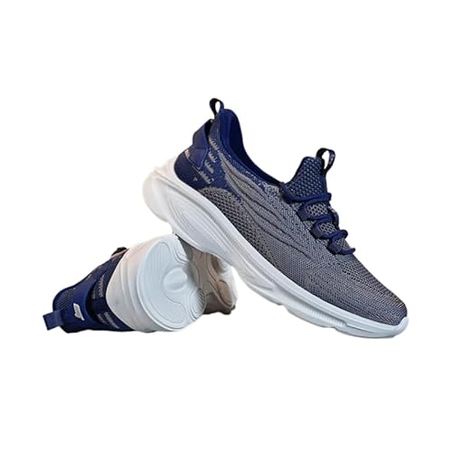 Damen Sneaker Straßenlaufschuhe Atmungsaktiv Walkingschuhe Outdoor Freizeit Sportschuhe rutschfest Turnschuhe Running Shoes (Grau blau,40) von QIXUJAK