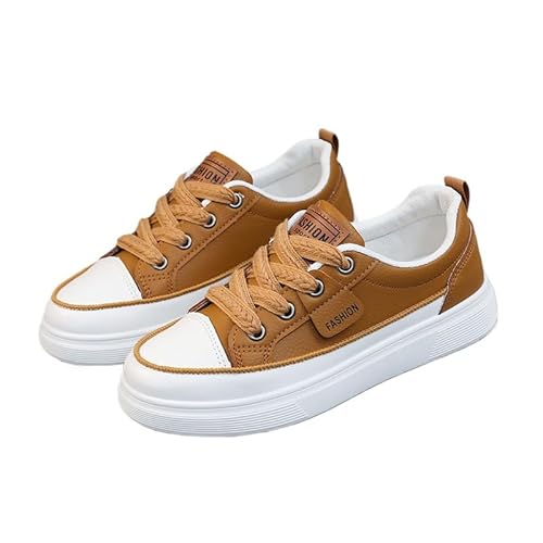 Frauen Flache Mule Turnschuhe, Slip On Backless Casual Lazy Schuhe, halb geschlossene Zehe atmungsaktiv Walking Daily Footwear (Gelb,35) von QIXUJAK