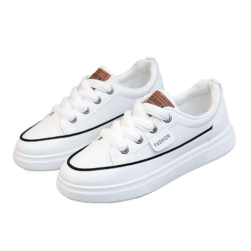 Frauen Flache Mule Turnschuhe, Slip On Backless Casual Lazy Schuhe, halb geschlossene Zehe atmungsaktiv Walking Daily Footwear (Weiß,37) von QIXUJAK