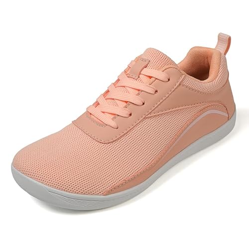 Grenzüberschreitende Neue breite letzte Schuhe Mesh Frühling und Herbst Sportschuhe atmungsaktiv Fly-Woven Laufsportschuhe Männer Soft-Soled Reiseschuhe Frauen (Rosa,45) von QIXUJAK