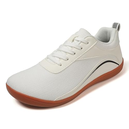 Grenzüberschreitende Neue breite letzte Schuhe Mesh Frühling und Herbst Sportschuhe atmungsaktiv Fly-Woven Laufsportschuhe Männer Soft-Soled Reiseschuhe Frauen (Weiß,40) von QIXUJAK