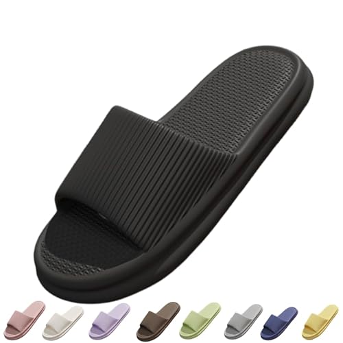 Große Größe Badeschuhe Frauen Sommer Männer Indoor-Baden rutschfeste Sandalen nach Hause Haushalt kühle Hausschuhe Männer Sommer Großhandel (Schwarz,43) von QIXUJAK