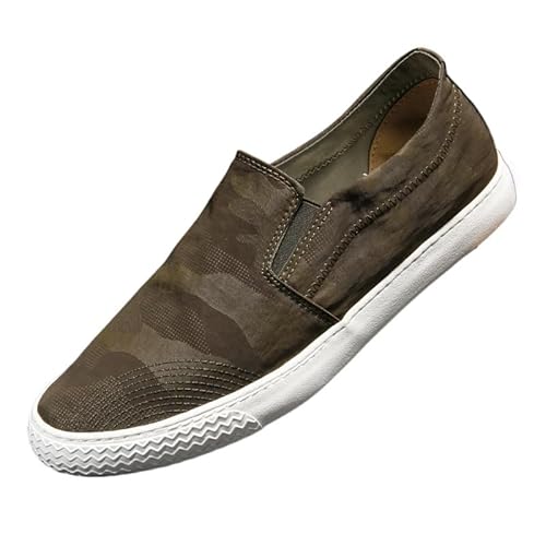 Mens Slip on Canvas Summer Shoes (Armeegrün,43) von QIXUJAK