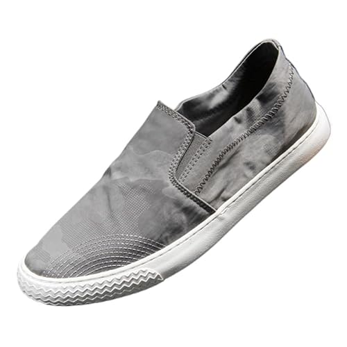Mens Slip on Canvas Summer Shoes (Grau,39) von QIXUJAK