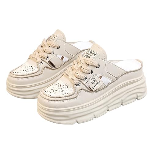 QIXUJAK Atmungsaktive frauen sommer hohl dicke sohle erhöhung casual mode frauen sandalen (Khaki,34) von QIXUJAK