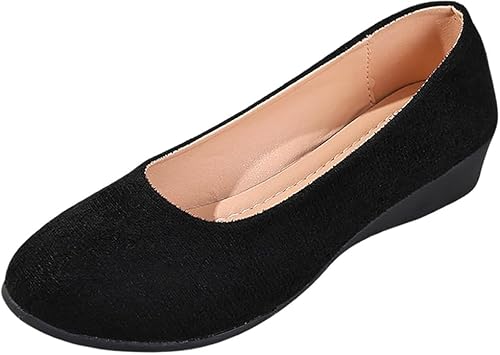 QIXUJAK Ballerinas Damen Slip On Ballerina Schuhe Flache Sommerschuhe Elegant Und Bequem Barfuss Riemchenballerina Leichte Festliche Weiches Sportlich Tanzschuhe Mädchen (Schwarz 1,42) von QIXUJAK