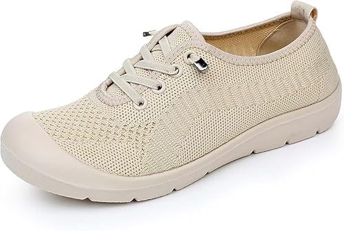 QIXUJAK Barfuss Schuhe Damen Barfuß Loafer Laufschuhe Hallenschuhe Turnschuhe Sportschuhe Sneaker Gum Bequeme Soft Leicht Zero-Drop Solhe Atmungsaktiv Slipper Trail Fitness (Cremefarben,35) von QIXUJAK
