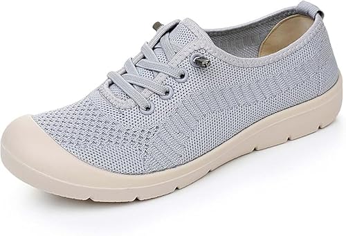 QIXUJAK Barfuss Schuhe Damen Barfuß Loafer Laufschuhe Hallenschuhe Turnschuhe Sportschuhe Sneaker Gum Bequeme Soft Leicht Zero-Drop Solhe Atmungsaktiv Slipper Trail Fitness (Grau,40) von QIXUJAK