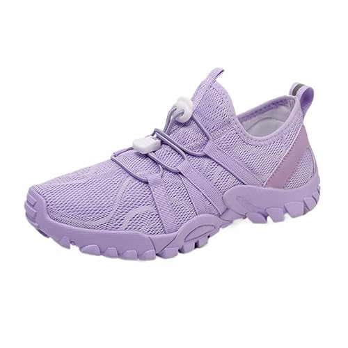 QIXUJAK Barfußschuhe Damen Herren Breite Barfuss Schuhe Laufschuhe Zehenschuhe Traillaufschuhe Leichte Atmungsaktiv Fitnessschuhe Komfort rutschfest Straßenlaufschuhe Unisex (Hellviolett,35) von QIXUJAK