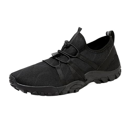 QIXUJAK Barfußschuhe Damen Herren Breite Barfuss Schuhe Laufschuhe Zehenschuhe Traillaufschuhe Leichte Atmungsaktiv Fitnessschuhe Komfort rutschfest Straßenlaufschuhe Unisex (Schwarz,38) von QIXUJAK