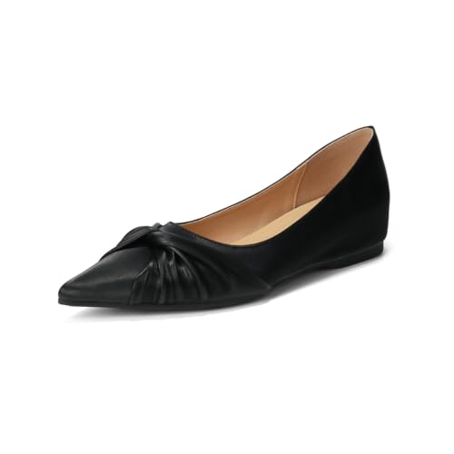 QIXUJAK Bequeme Damen-Ballerinas/Loafer, flach, elegant und bequem, perfekt zu Kleidern, Partys und halbformellen Anlässen. (Schwarz,36) von QIXUJAK