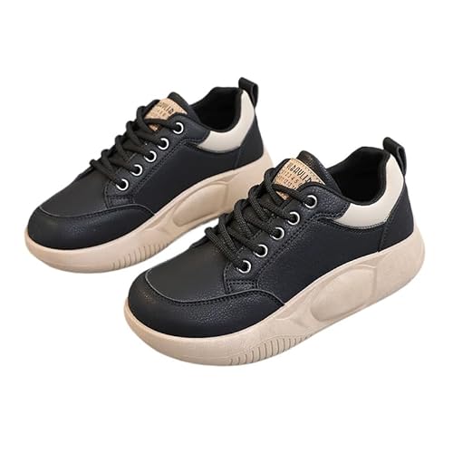 QIXUJAK Damen Frühling und Sommer Freizeitschuhe dicken Sohlen Höhe zunehmende Sportschuhe verschleißfesten und atmungsaktiven Freizeitschuhen (Schwarz,36) von QIXUJAK