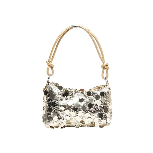 QIXUJAK Damen Handtasche Schultertasche Crossbody Bag Damen Klein Gesteppt Handtasche Geldbörse (Gold) von QIXUJAK