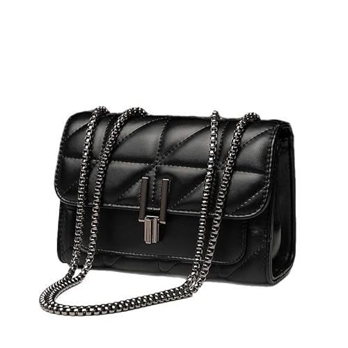 QIXUJAK Damen Handtasche Schultertasche Crossbody Bag Damen Klein Gesteppt Handtasche Geldbörse (Schwarz) von QIXUJAK