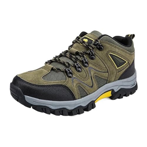 QIXUJAK Damen Herren Wanderschuhe wasserdichte Trail Running Trekkingschuhe (Armeegrün,46) von QIXUJAK