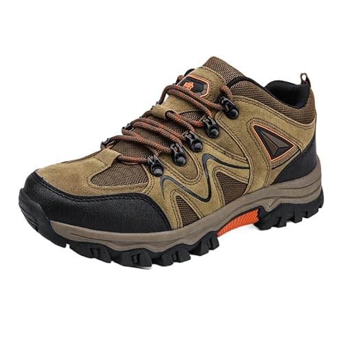 QIXUJAK Damen Herren Wanderschuhe wasserdichte Trail Running Trekkingschuhe (Braun,39) von QIXUJAK
