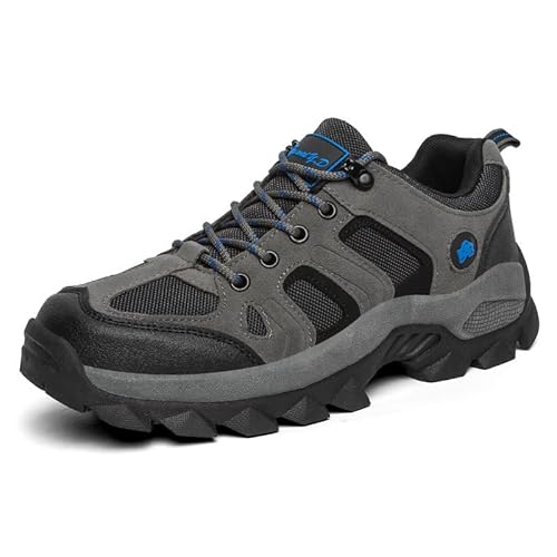 QIXUJAK Damen Herren Wanderschuhe wasserdichte Trail Running Trekkingschuhe (Grau,38) von QIXUJAK