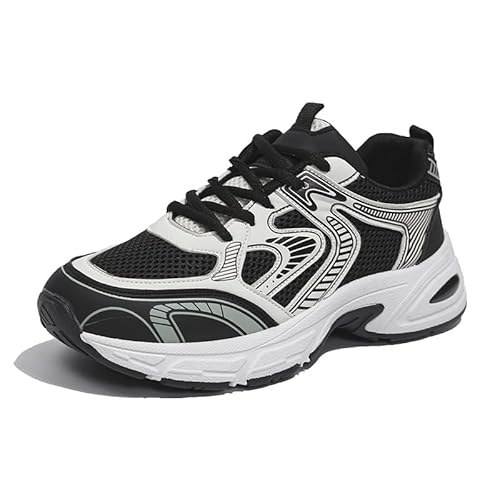 QIXUJAK Damen Laufschuhe, Sport-Wanderschuhe, atmungsaktive Sportschuhe mit Dicker Sohle und Stoßdämpfung (Schwarz,39) von QIXUJAK