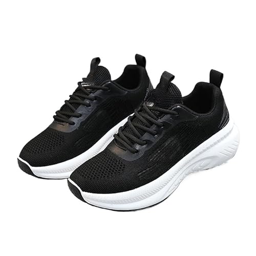 QIXUJAK Damen Mesh Laufschuhe Sneakers Running Tennisschuhe Straßenlaufschuhe Dämpfung Leichte Atmungsaktive Walkingschuhe (Schwarz,36) von QIXUJAK