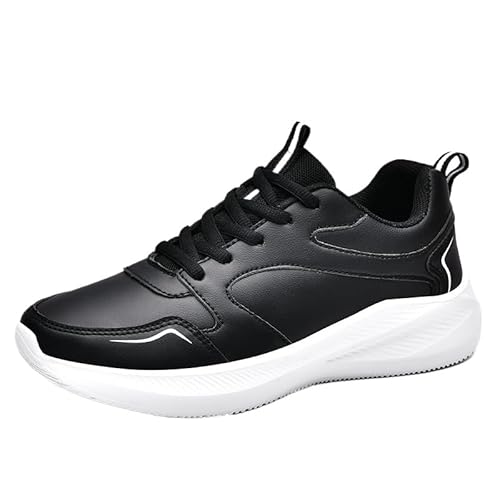 QIXUJAK Damen Mesh Laufschuhe Sneakers Running Tennisschuhe Straßenlaufschuhe Dämpfung Leichte Atmungsaktive Walkingschuhe Outdoor Fitness Joggen (Schwarz und weiß,39) von QIXUJAK