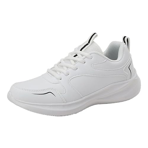 QIXUJAK Damen Mesh Laufschuhe Sneakers Running Tennisschuhe Straßenlaufschuhe Dämpfung Leichte Atmungsaktive Walkingschuhe Outdoor Fitness Joggen (Weiß,37) von QIXUJAK