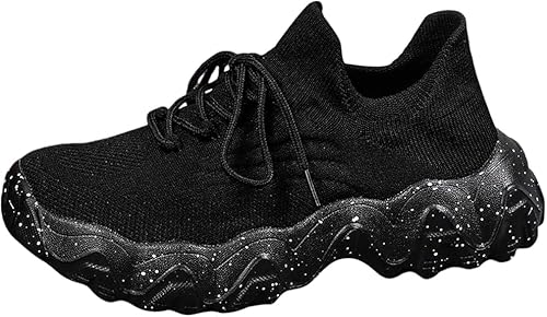 QIXUJAK Damen Mesh Laufschuhe Turnschuhe Sportschuhe Sneaker Running Tennis Schuhe Outdoor Fitness, Atmungsaktiv, Leichtgewichts, Straßenlaufschuhe, Walkingschuhe, Jogging (Ganz schwarz.,37) von QIXUJAK