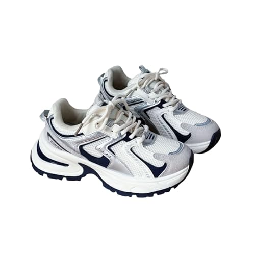 QIXUJAK Damen Plateau Sneaker Chunky Sneaker Damen Retro Chunky Dad Schuhe Modische Farbblock Turnschuhe Bequeme Keilabsatz Sneaker für Alltag & Spaziergänge (Mailand,36) von QIXUJAK