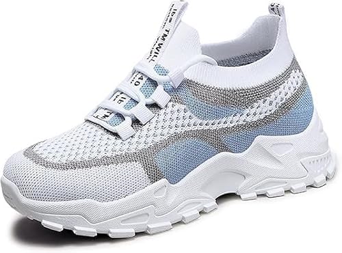 QIXUJAK Damen Plateau Sneaker Leichte Atmungsaktive Walking Schuhe Ganztägige Bequeme Sportschuhe (Blau,41) von QIXUJAK