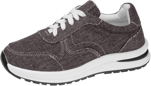QIXUJAK Damen Retro-Design Sneaker mit Plattformsohle Atmungsaktive Canvas-Schuhe mit Schnürung für Stadt & Freizeit (Schwarz,40) von QIXUJAK