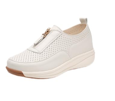 QIXUJAK Damen Sneaker Damen Schuhe Keilabsatz Plateau Dämpfung Freizeitschuhe Turnschuhe Elastisch Atmungsaktiv Sportschuhe Leichtgewichts Jogging Sportsschuhe Straßenlaufschuhe (Beige 2,40) von QIXUJAK